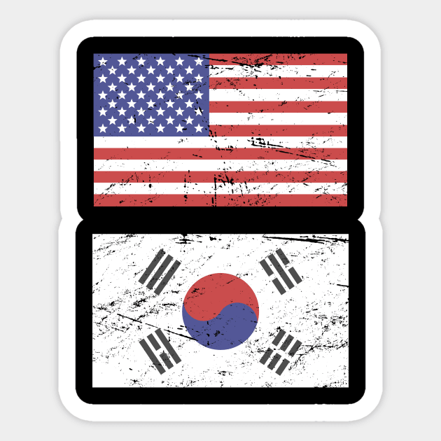 United States Flag & South Korea Flag Sticker by Wizardmode